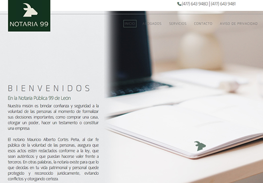 Sitio web de Notaría Pública 99